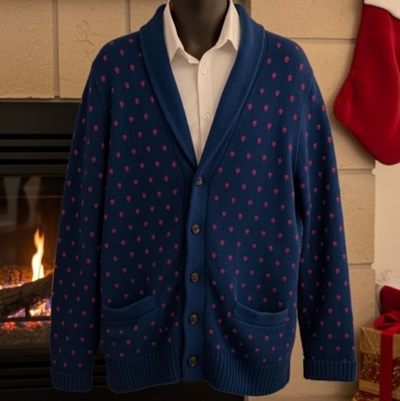 Merona Other - Merona Men's Navy and Burgundy Cardigan